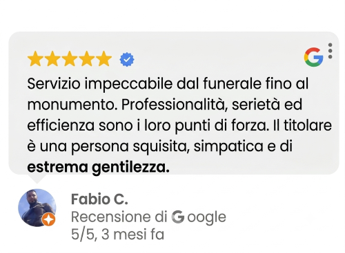 recensioni 5 stelle sull'impresa funebre Musocco a Milano"
