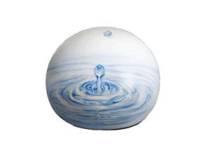 Urna cineraria tonda ,con decorazione goccia d'acqua che cade, per la conservazione delle ceneri - Onoranze Funebri Musocco