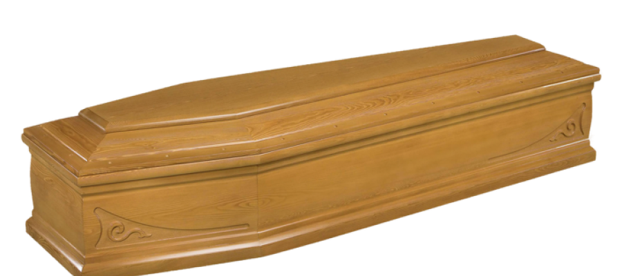 Cofano funebre in legno con decorazione ad intarsio dal design elegante - Onoranze Funebri Musocco Milano